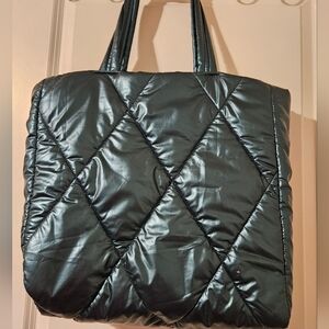 Elegant Black Quilted Tote Bag